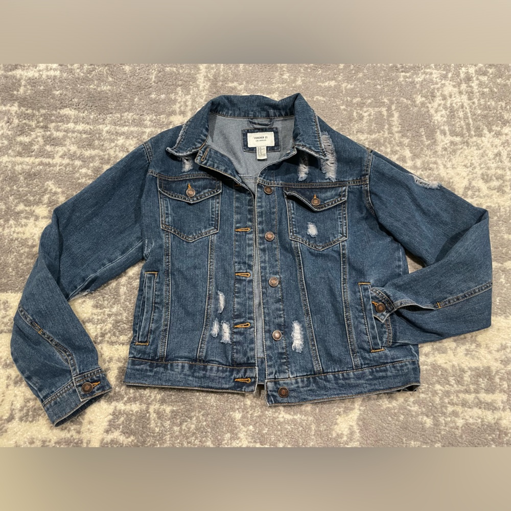 Distressed FOREVER 21 Denim Jacket